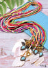 Boho Necklace, Blue Colorful Leaf Shell